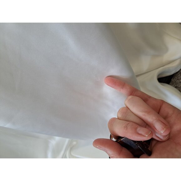 Zara Viral Satin White Dress Size Large Strappy Back Silky Midi Sleeveless Large - Picture 8 of 14